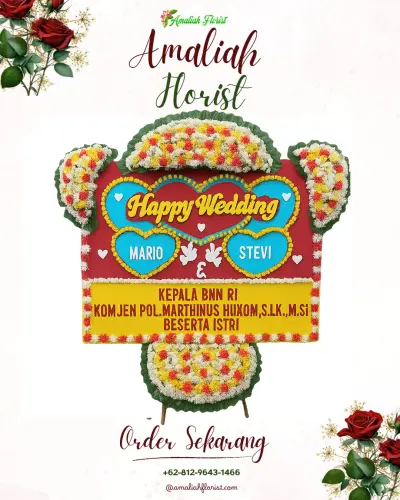 Karangan Papan Bunga Pernikahan di Pakumbulan